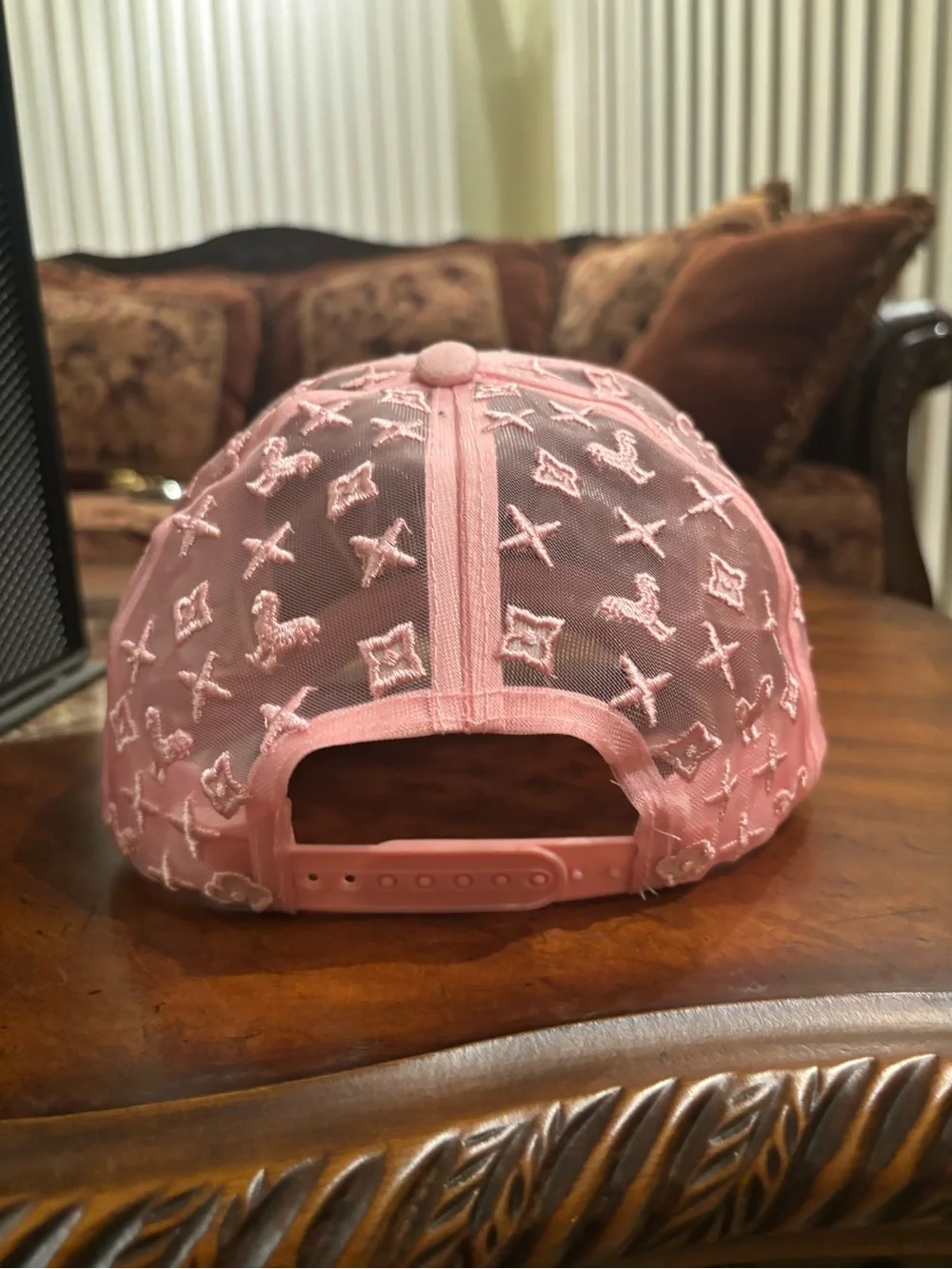 New York Knicks Pink Suede SnapBack Hat With Rhinestones